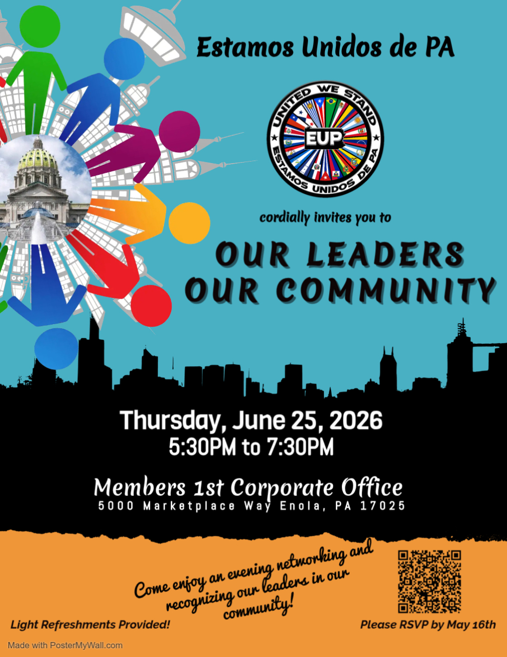 Estamos Unidos de PA cordially invites all volunteers and community leaders.